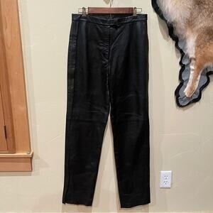 JLC Black Leather Pants Womens 12 Straight Fit Biker Indie Festival Club Rock